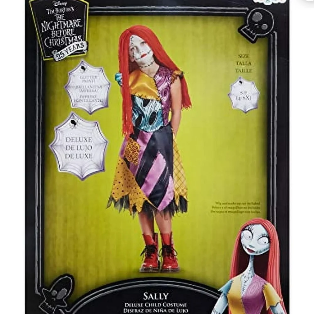 Sally The Nightmare Before Christmas Youth Deluxe Costume SZ L (10-12) NEW